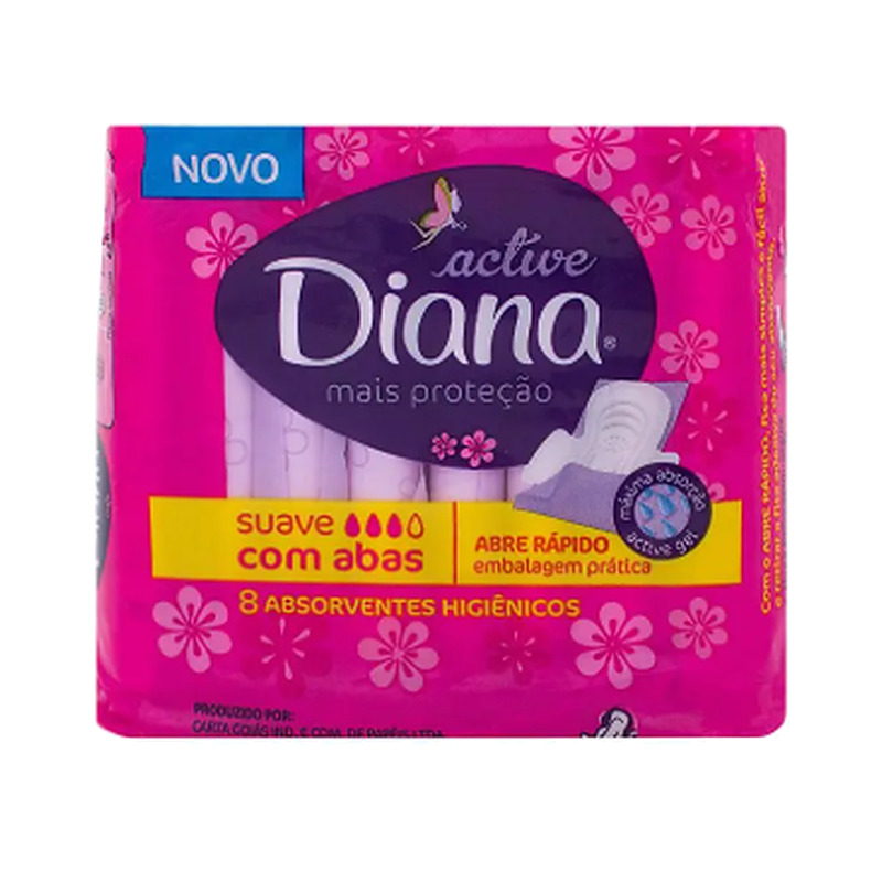 Absorvente Diana Active Suave com Abas